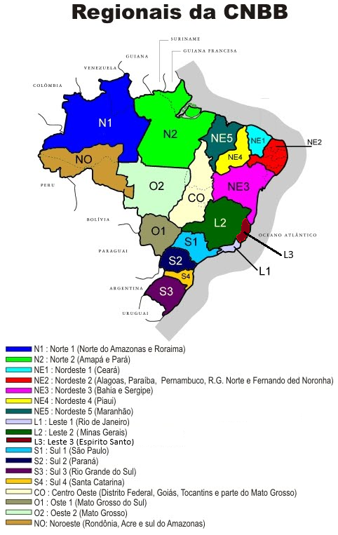 CNBB Mapas dos Regionais